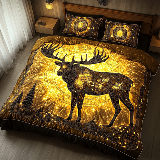 Majestic Antlers 3-Piece Quilted Bedding Set NCU0DK4562