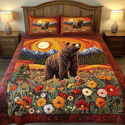 Majestic Bear 3-Piece Quilted Bedding Set NCU0VH2686