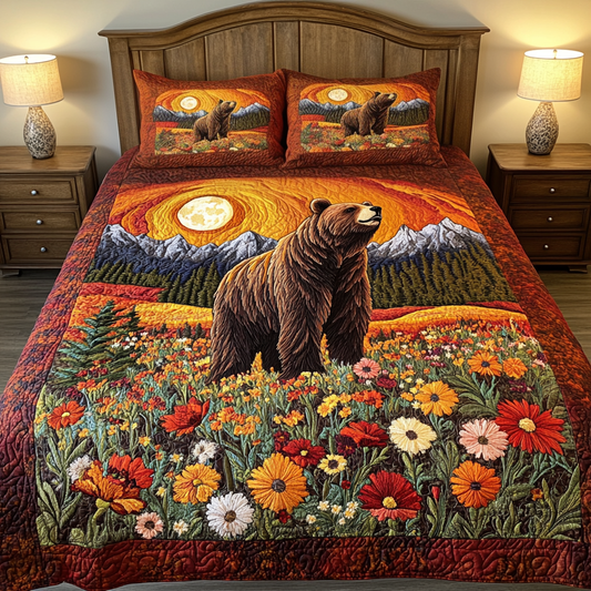 Majestic Bear 3-Piece Quilted Bedding Set NCU0VH2686
