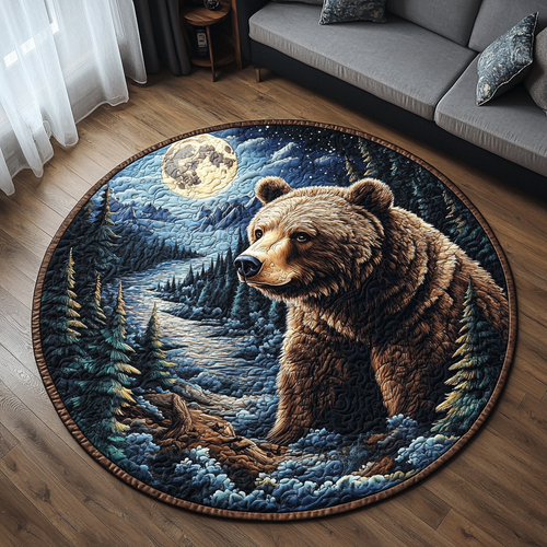 Majestic Bear Quilted Round Mat NCU0DV3921