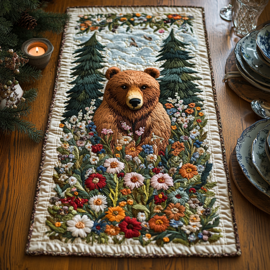 Majestic Bear Quilted Table Runner NCU0DV5090