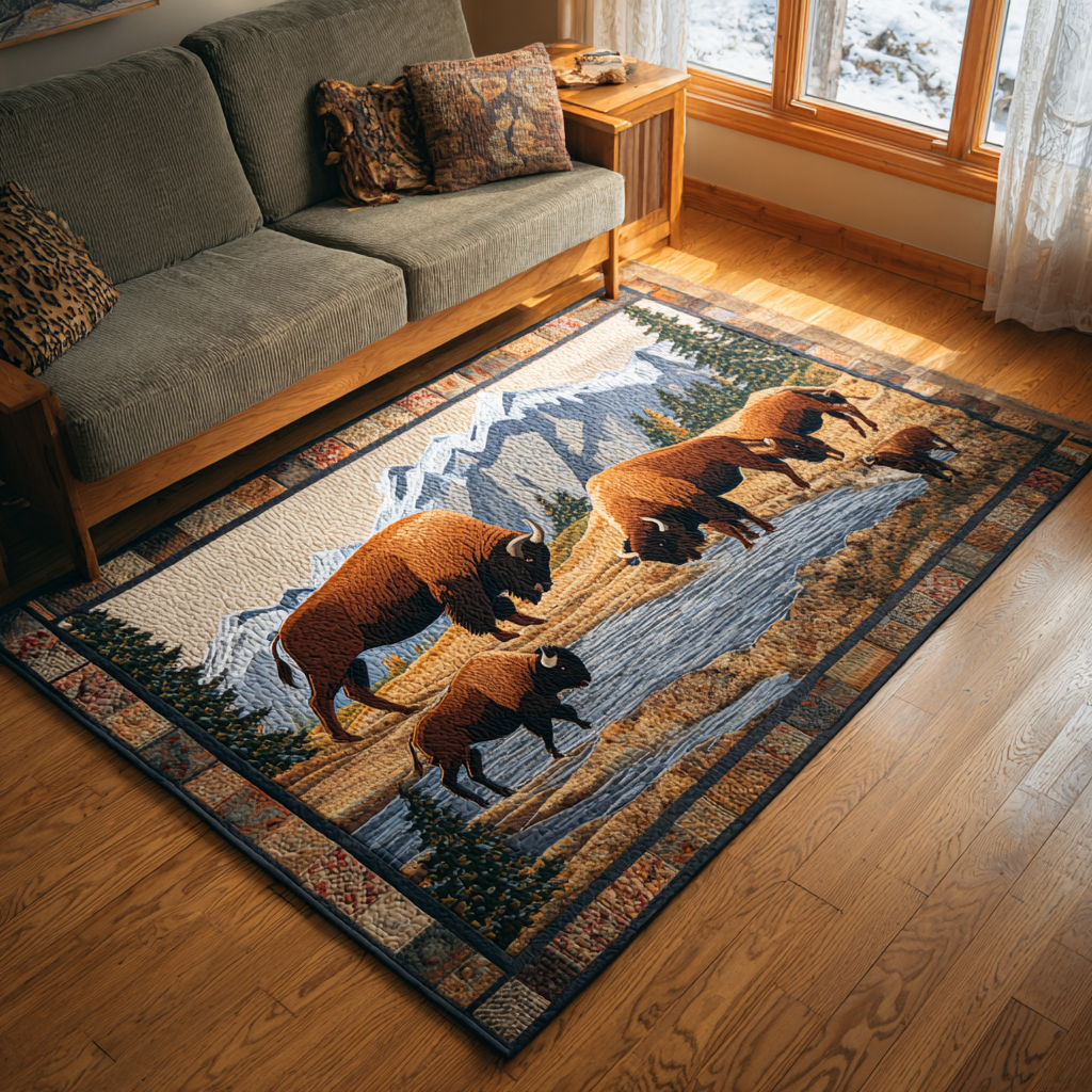Majestic Bison Area Rug NCU0DK10514 – Vantique