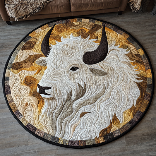 Majestic Bison Quilted Round Mat NCU0DK4985