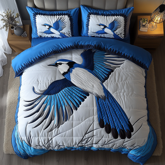 Majestic Bluejay 3-Piece Quilted Bedding Set NCU0DK4261