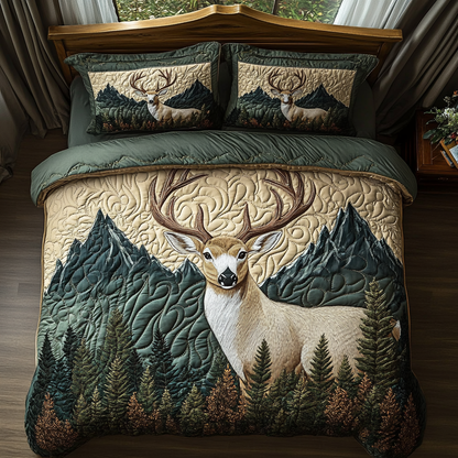 Majestic Buck 3-Piece Quilted Bedding Set NCU0DV5313