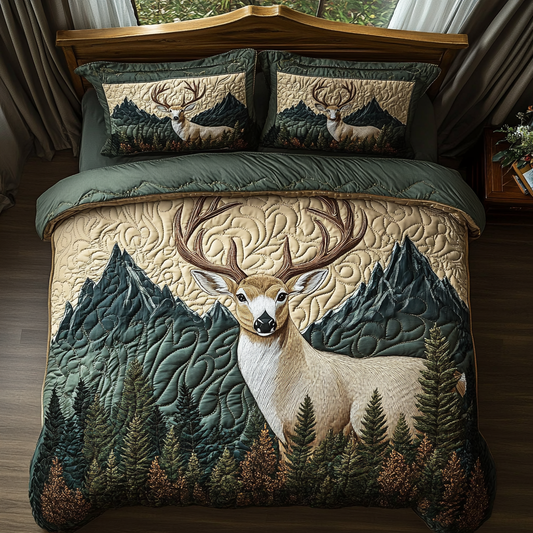 Majestic Buck 3-Piece Quilted Bedding Set NCU0DV5313