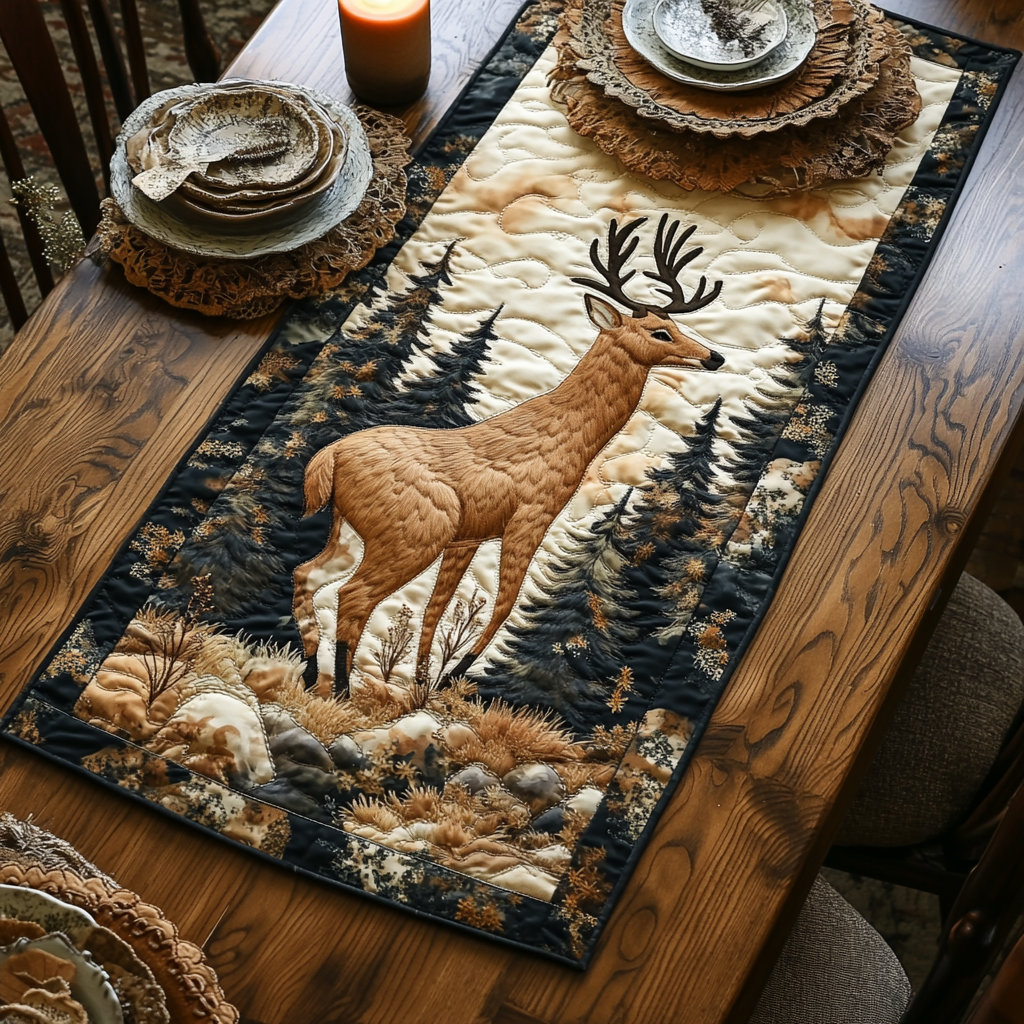 Majestic Buck Quilted Table Runner NCU0DV5081