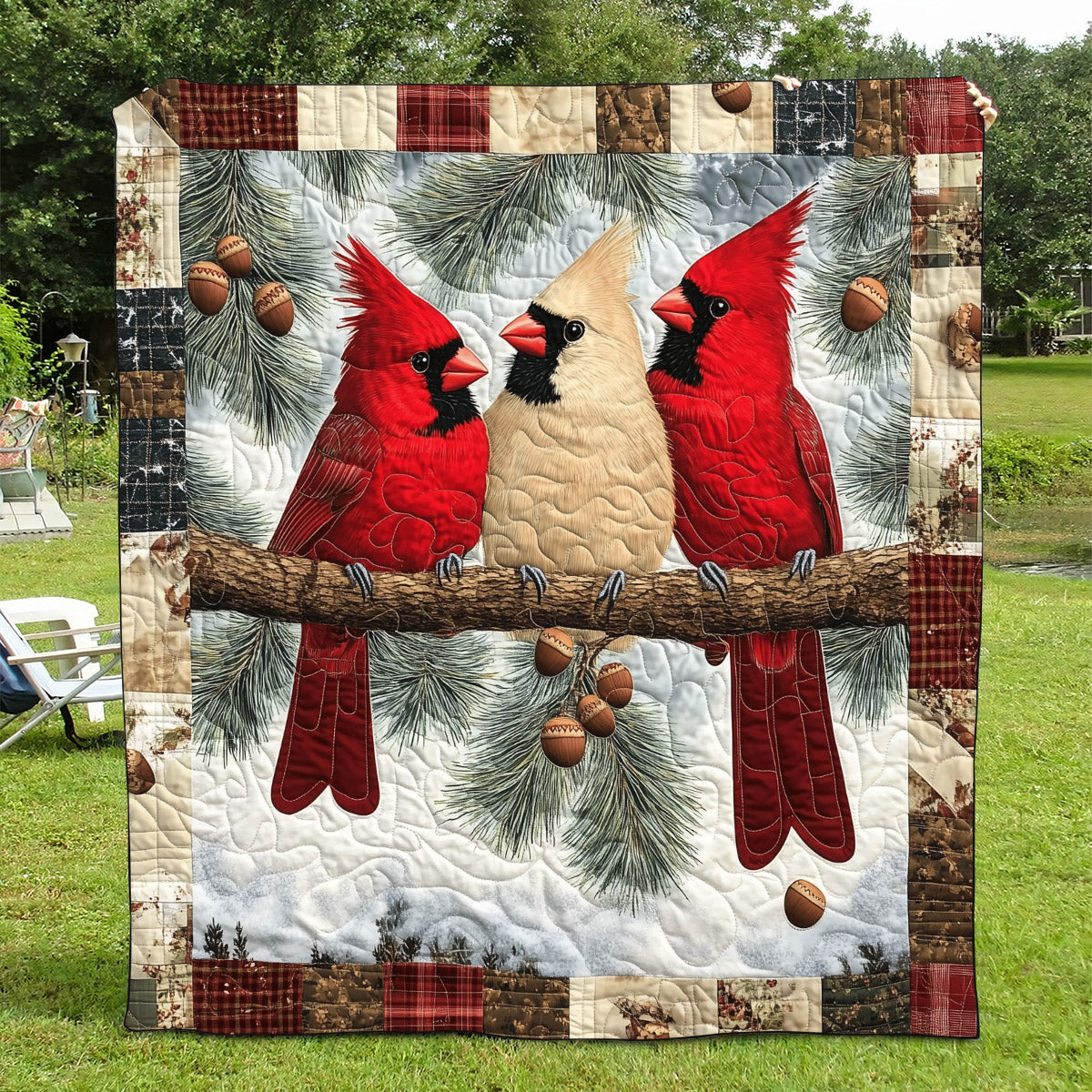 Majestic Cardinals Quilted Blanket NCU0TL1041