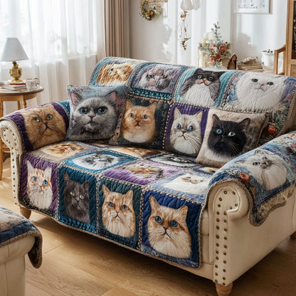 Majestic Cat Portrait Quilted Sofa Cover NCU0HH1748