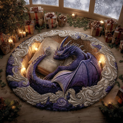 Majestic Cavern Dragon Quilted Round Mat NCU0DV8627