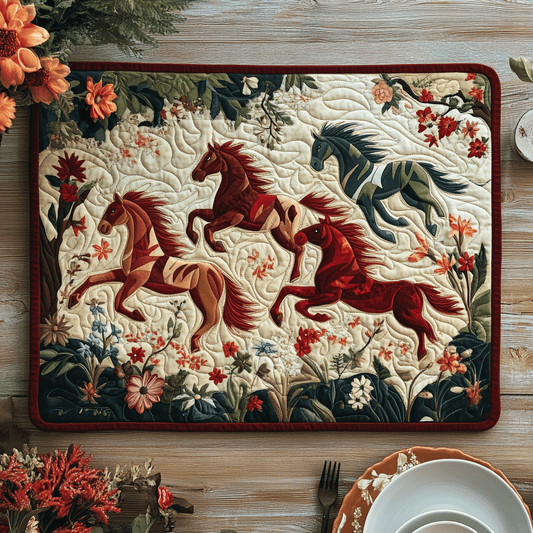 Majestic Colorful Horse Quilted Place Mat NCU0PD453