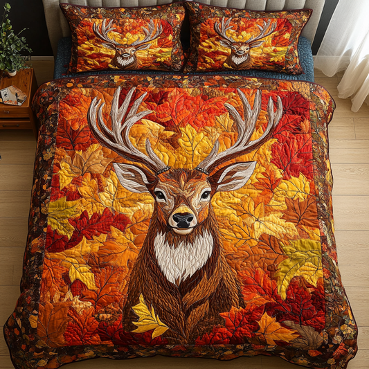 Majestic Deer 3-Piece Quilted Bedding Set NCU0DK8663