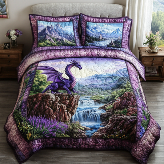 Majestic Dragon 3-Piece Quilted Bedding Set NCU0DK7477