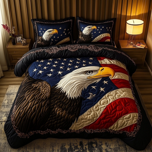 Majestic Eagle 3-Piece Quilted Bedding Set NCU0DK8440