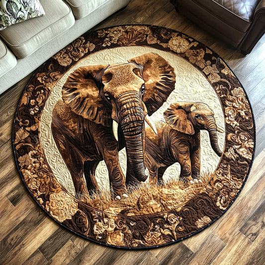 Majestic Elephant Quilted Round Mat NCU0DV6685