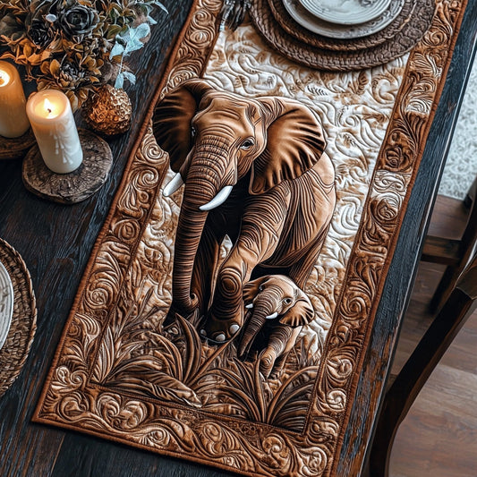 Majestic Elephant Quilted Table Runner NCU0DV6456