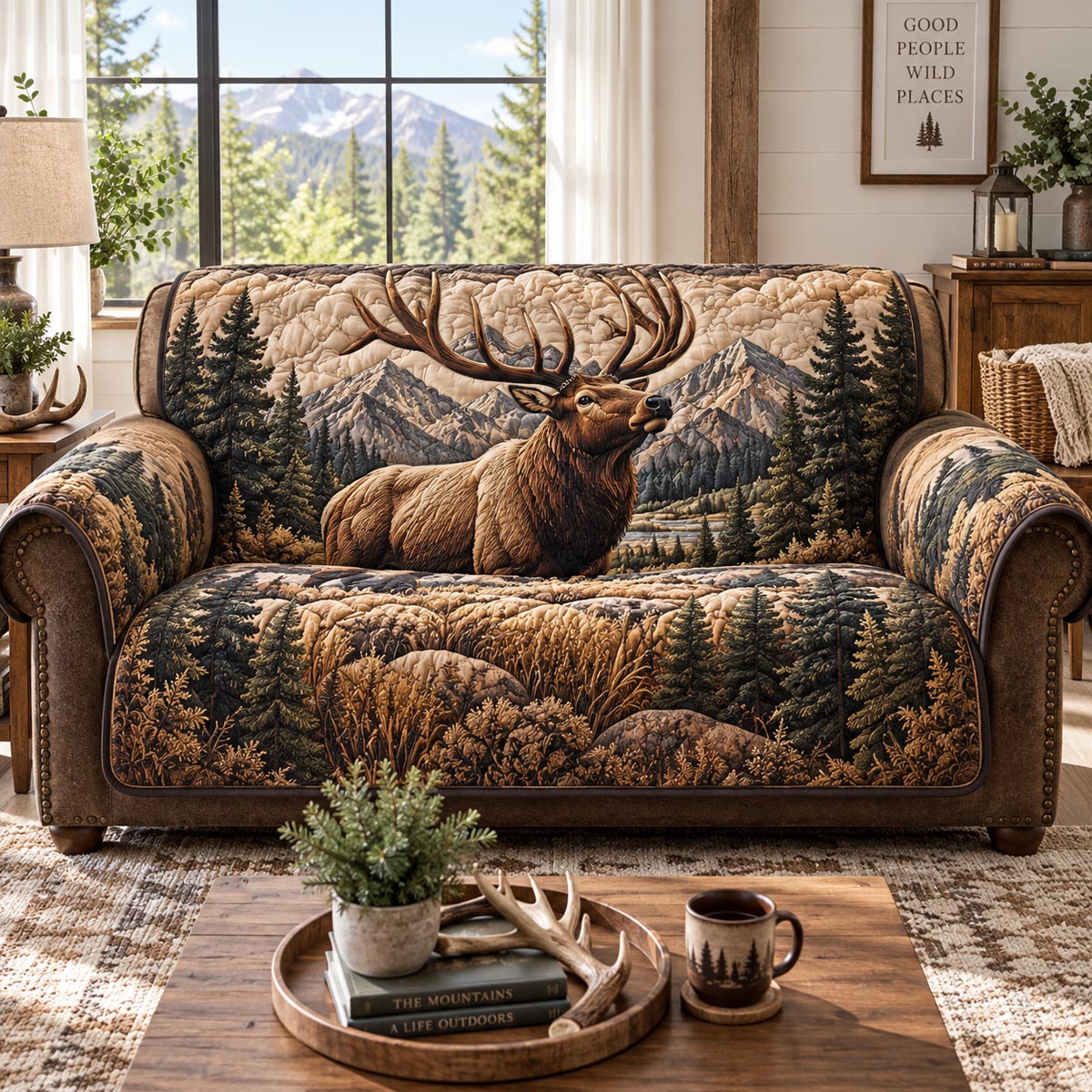 Majestic Elk Valley Quilted Sofa Cover NCU0DV10096