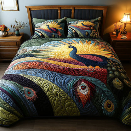 Majestic Feathers and Fields 3-Piece Quilted Bedding Set NCU0PT5940