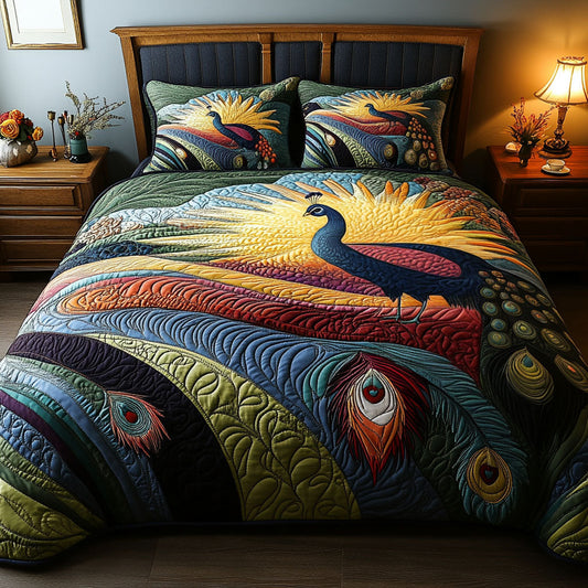 Majestic Feathers and Fields 3-Piece Quilted Bedding Set NCU0PT5940