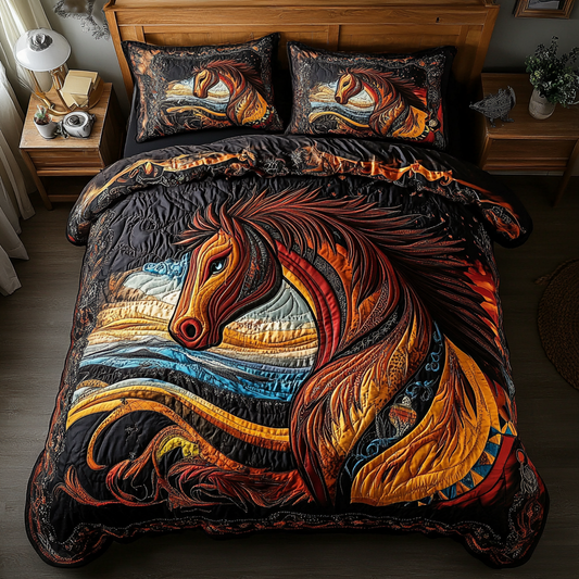 Majestic Gallop 3-Piece Quilted Bedding Set NCU0DK4722