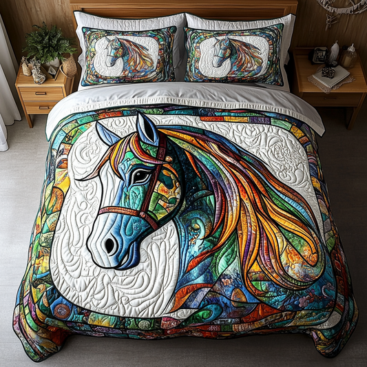 Majestic Gallop 3-Piece Quilted Bedding Set NCU0DK4871