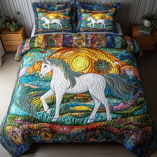 Majestic Gallop 3-Piece Quilted Bedding Set NCU0DK4879