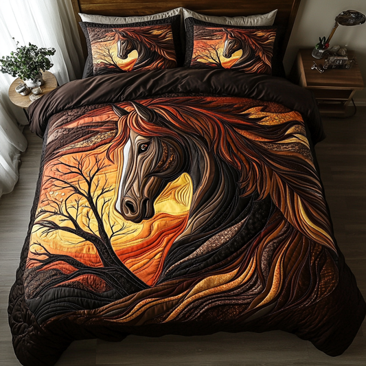 Majestic Gallop 3-Piece Quilted Bedding Set NCU0DK5379