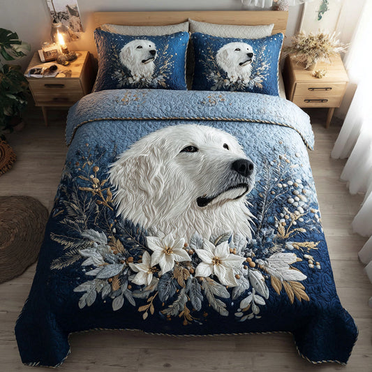Majestic Great Pyrenees 3-Piece Quilted Bedding Set NCU0HH988