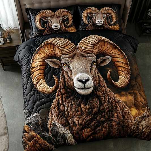 Majestic Horns 3-Piece Quilted Bedding Set NCU0DK6575