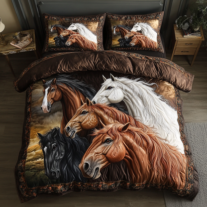Majestic Horse Gallop 3-Piece Quilted Bedding Set NCU0DK3760