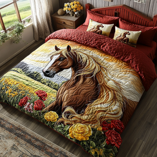 Majestic Horse v2 3-Piece Quilted Bedding Set NCU0DV5251