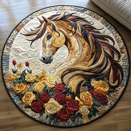 Majestic Horse v2 Quilted Round Mat NCU0DV5261