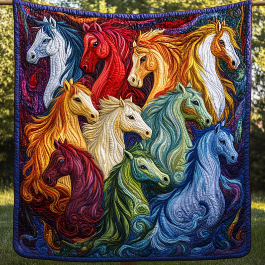 Majestic Horses Quilted Blanket NCU0NT6498