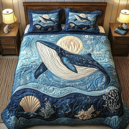 Majestic Humpback Escape 3-Piece Quilted Bedding Set NCU0VL1210