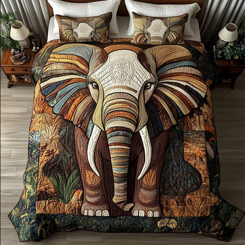 Majestic Ivory 3-Piece Quilted Bedding Set NCU0NT4605