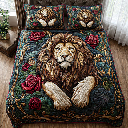 Majestic Lion 3-Piece Quilted Bedding Set NCU0DV6258
