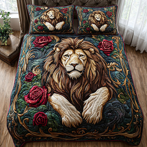 Majestic Lion 3-Piece Quilted Bedding Set NCU0DV6258