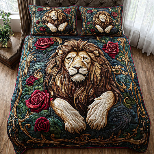 Majestic Lion 3-Piece Quilted Bedding Set NCU0DV6258