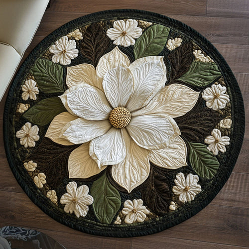 Majestic Magnolia Quilted Round Mat NCU0PT3629