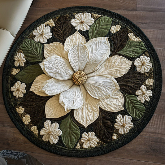 Majestic Magnolia Quilted Round Mat NCU0PT3629