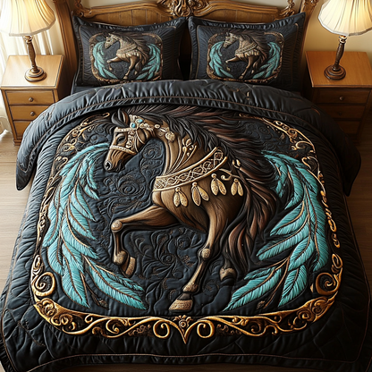 Majestic Mane 3-Piece Quilted Bedding Set NCU0VH1932