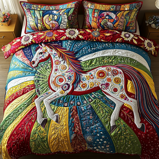 Majestic Mane 3-Piece Quilted Bedding Set NCU0VH2911