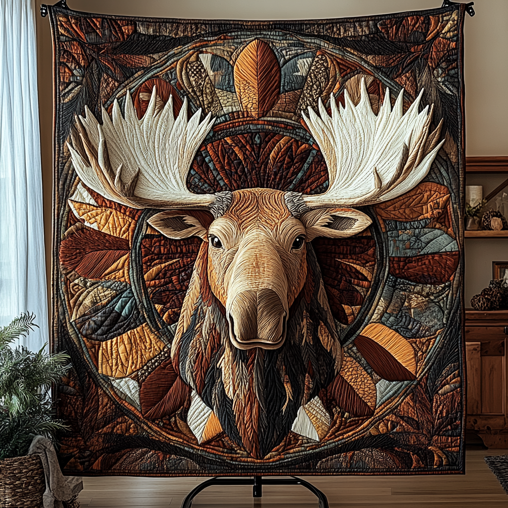 Majestic Moose Quilted Blanket NCU0VH2700