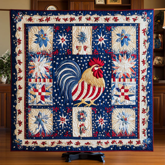 Majestic Morning Roosters Quilted Blanket NCU0PT3924