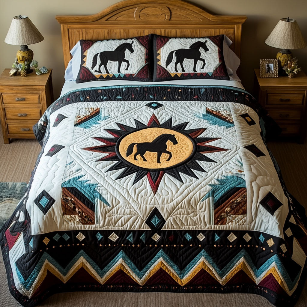 Majestic Mustang 3-Piece Quilted Bedding Set NCU0PT3911