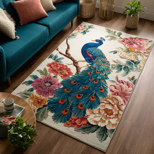 Majestic Peacock Bloom Area Rug NCU0HH797