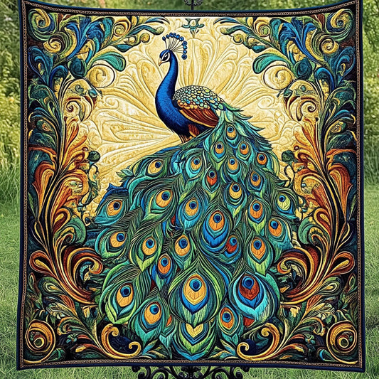Majestic Peacock Quilted Blanket NCU0NT3882