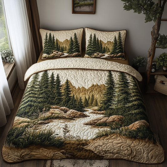 Majestic Pines 3-Piece Quilted Bedding Set NCU0DV4751