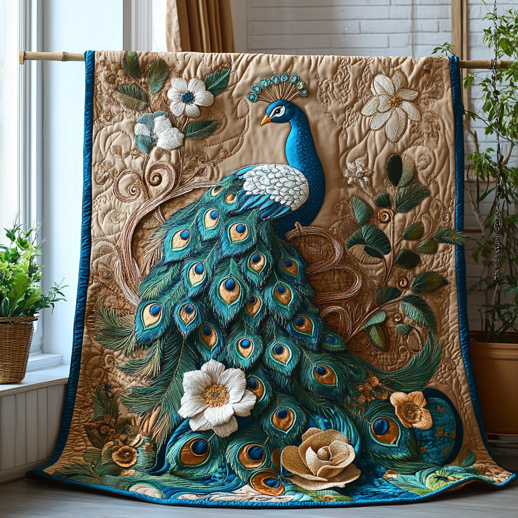 Majestic Plumes Quilted Blanket NCU0DV3367