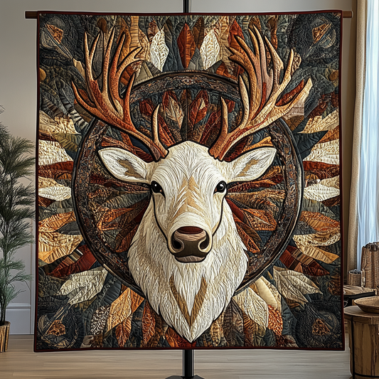 Majestic Reindeer Quilted Blanket NCU0VH2699